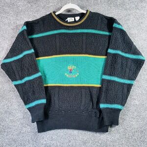 Buckingham Golf Sweater Men Large Color Block 3-D Knit Casual Preppy Vintage 90s